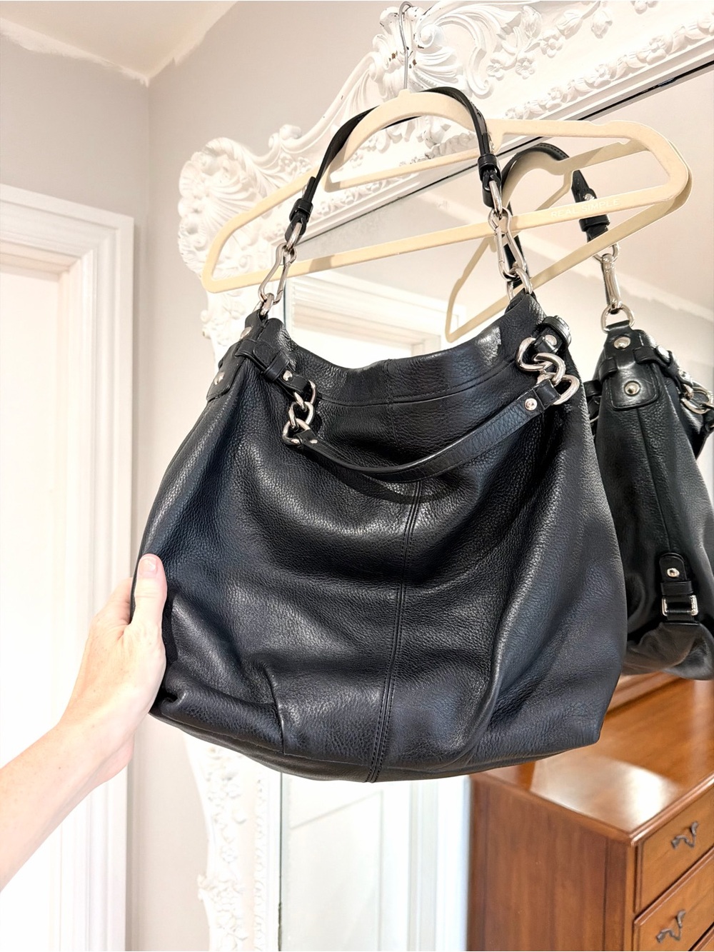 Coach Brooke Black Leather Hobo Bag Shoulder Bag